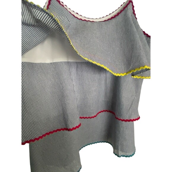 Andree By Unit Brandi Woven Tiered Rick Rack Trim Striped Tank Top - Picture 7 of 11